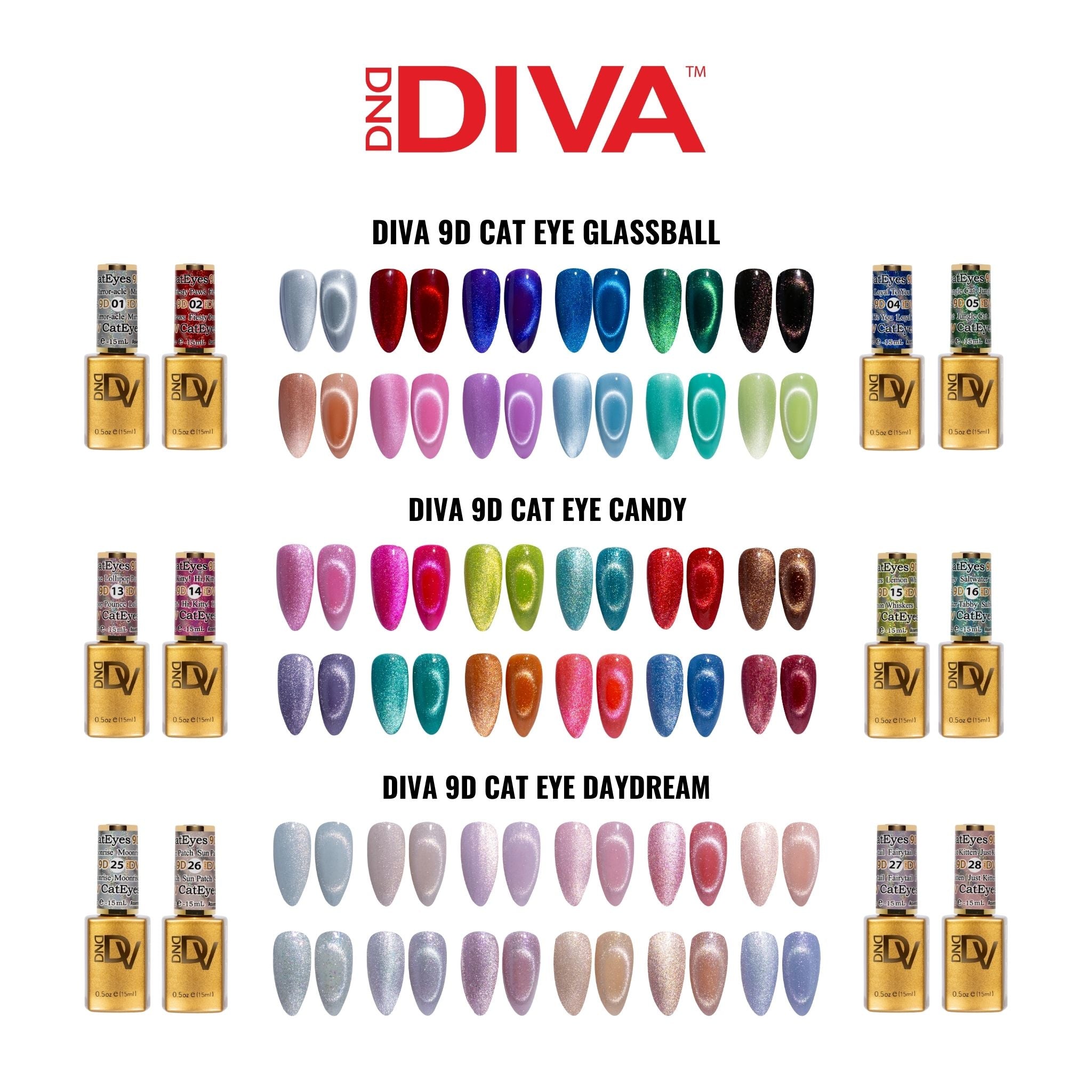DIVA Framed Color Chart — 9D Cat Eye Glassball