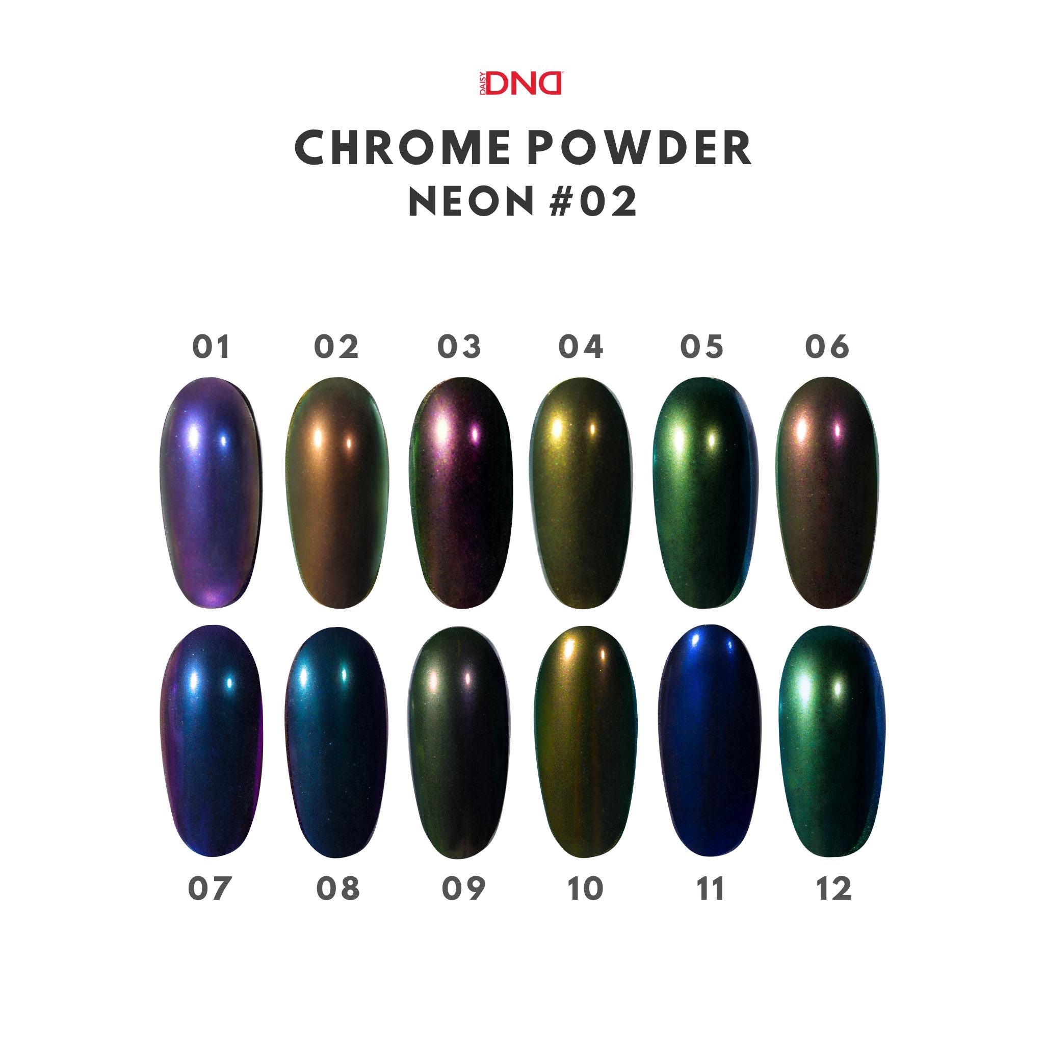 DND Chrome Powder — Neon #02 (12pcs.)