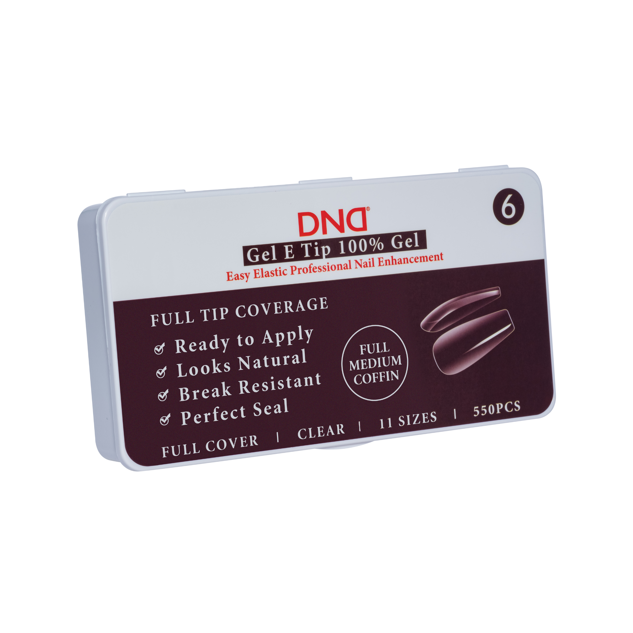 DND Gel E Tips - Full Medium Coffin #6