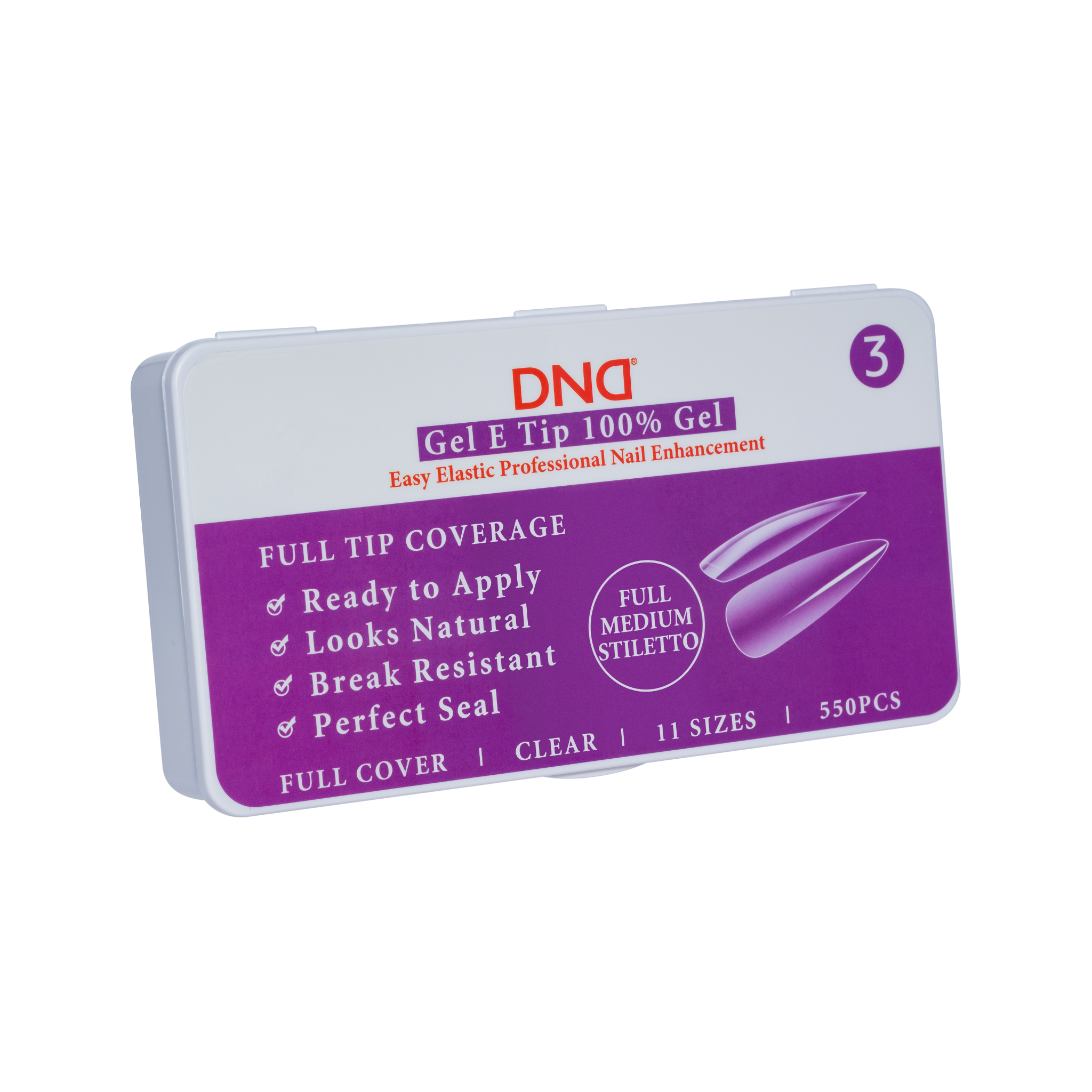 DND Gel E Tips - Full Medium Stiletto #3