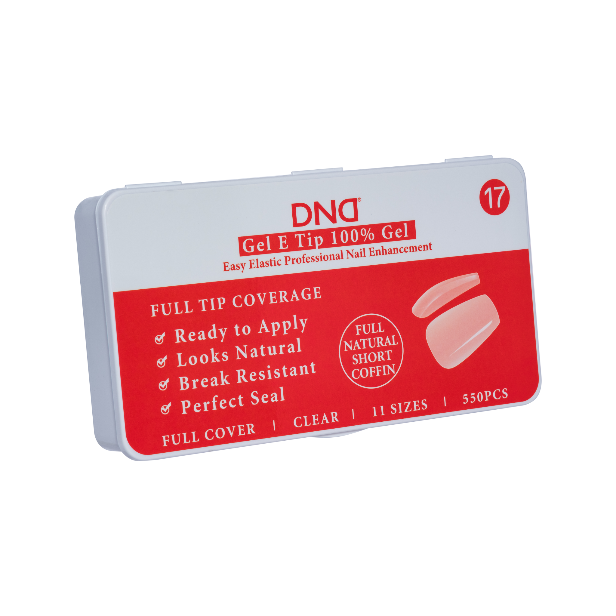 DND Gel E Tips - Full Natural Short Coffin #17