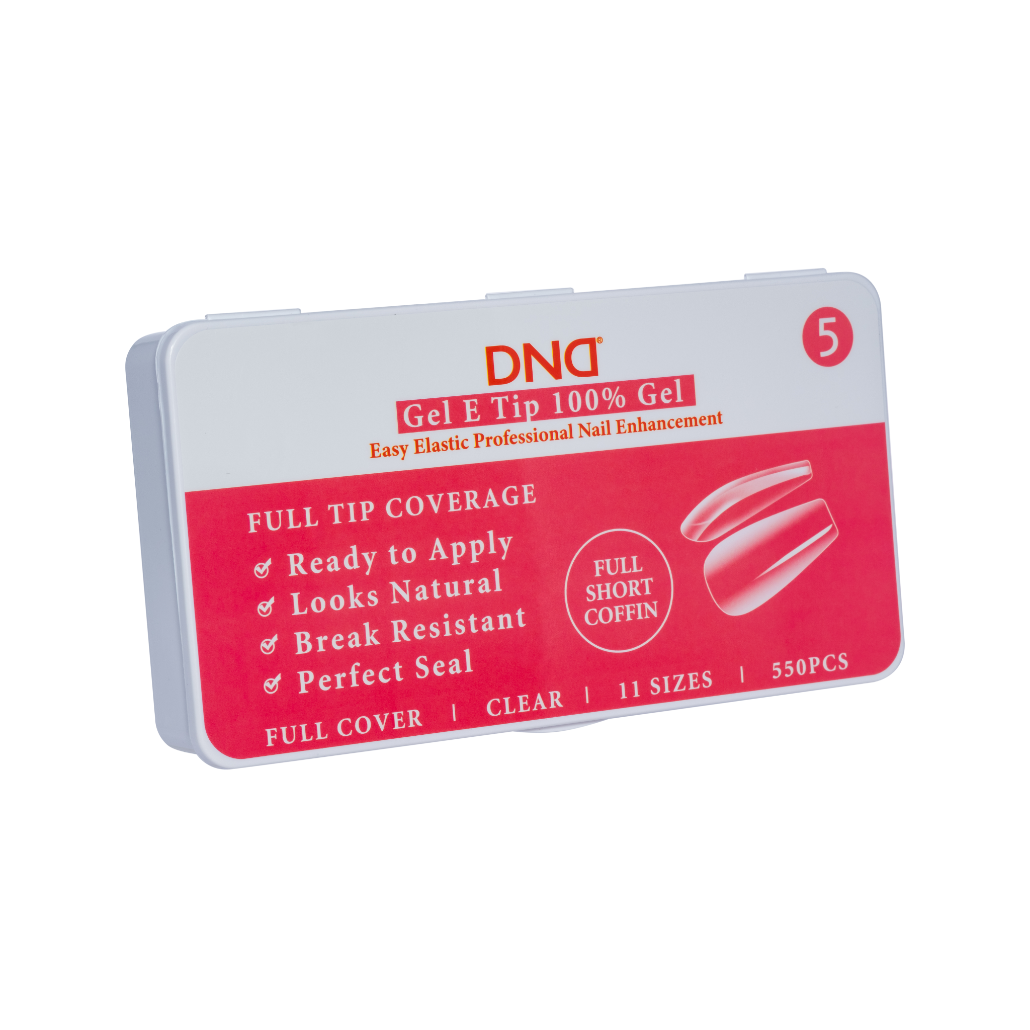 DND Gel E Tips - Full Short Coffin #5