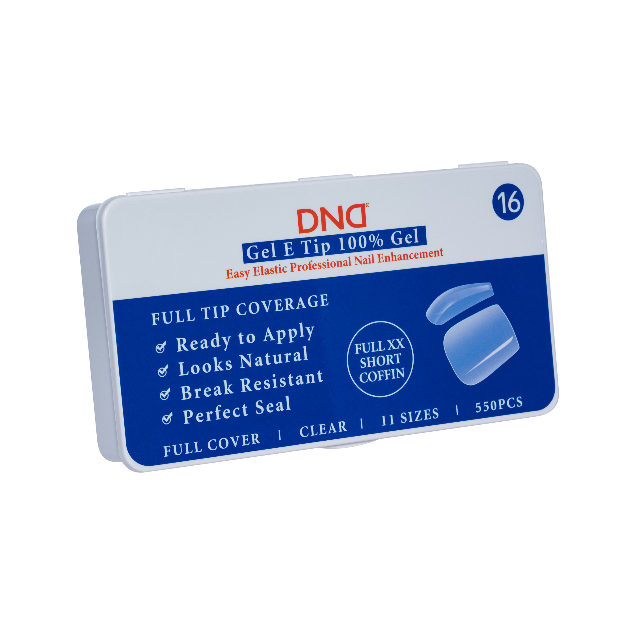 DND Gel E Tips - Full XX-Short Coffin #16