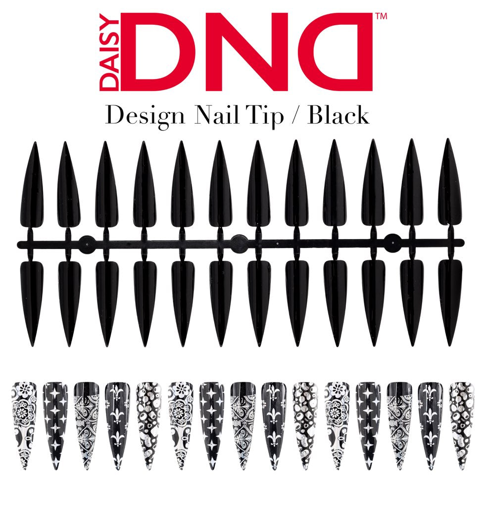 Black Nail Tip Design