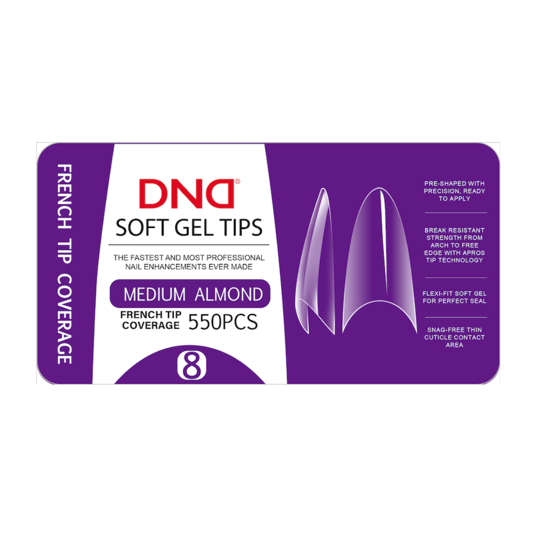 DND Soft Gel Tips - Medium Almond #8