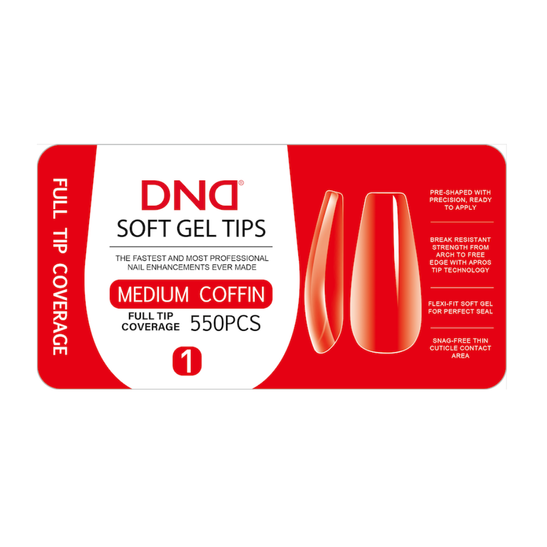 DND Soft Gel Tips - Medium Coffin #1